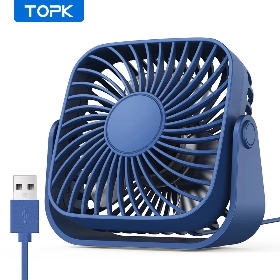 4 Inch USB Mini Portable Fan 3 Speed Quiet Desk Fan 360° Rotation Summer Gift - Image 4 of 4
