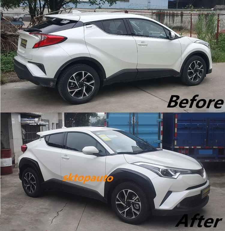 Guardabarros de arco de rueda sin pintar 6 piezas para Toyota C-HR CHR 2016 2017 2018 2019 Foto 2 de 4