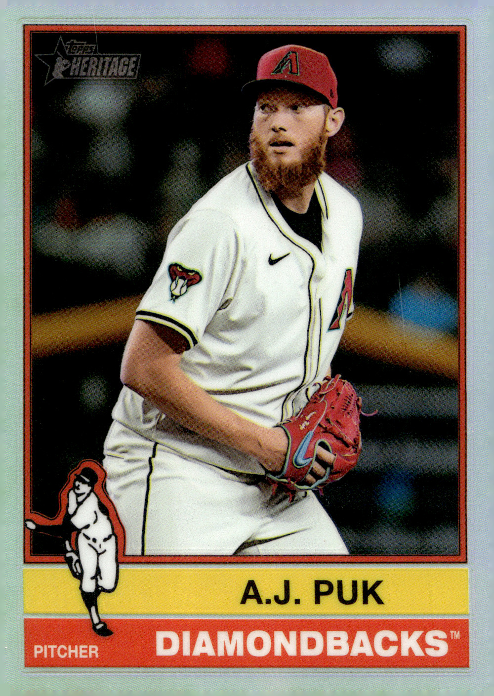2025 Topps Heritage Short Print Chrome Refractor - #490 AJ Puk Diamondbacks