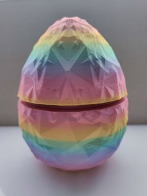 Drachenei 17cm Regenbogen Farbverlauf Kristall  Spielzeug 3D Druck  Multicolor