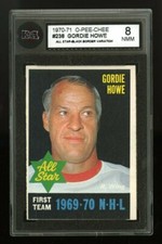 1970 O-PEE-CHEE #238 GORDIE HOWE BLACK BOTTOM PRINT KSA 8 KEY 1970s HOCKEY CARD