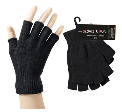 Halb-Finger-Strick-Handschuhe mit Elasthan ''Magig Gloves'' für Damen und Teenager