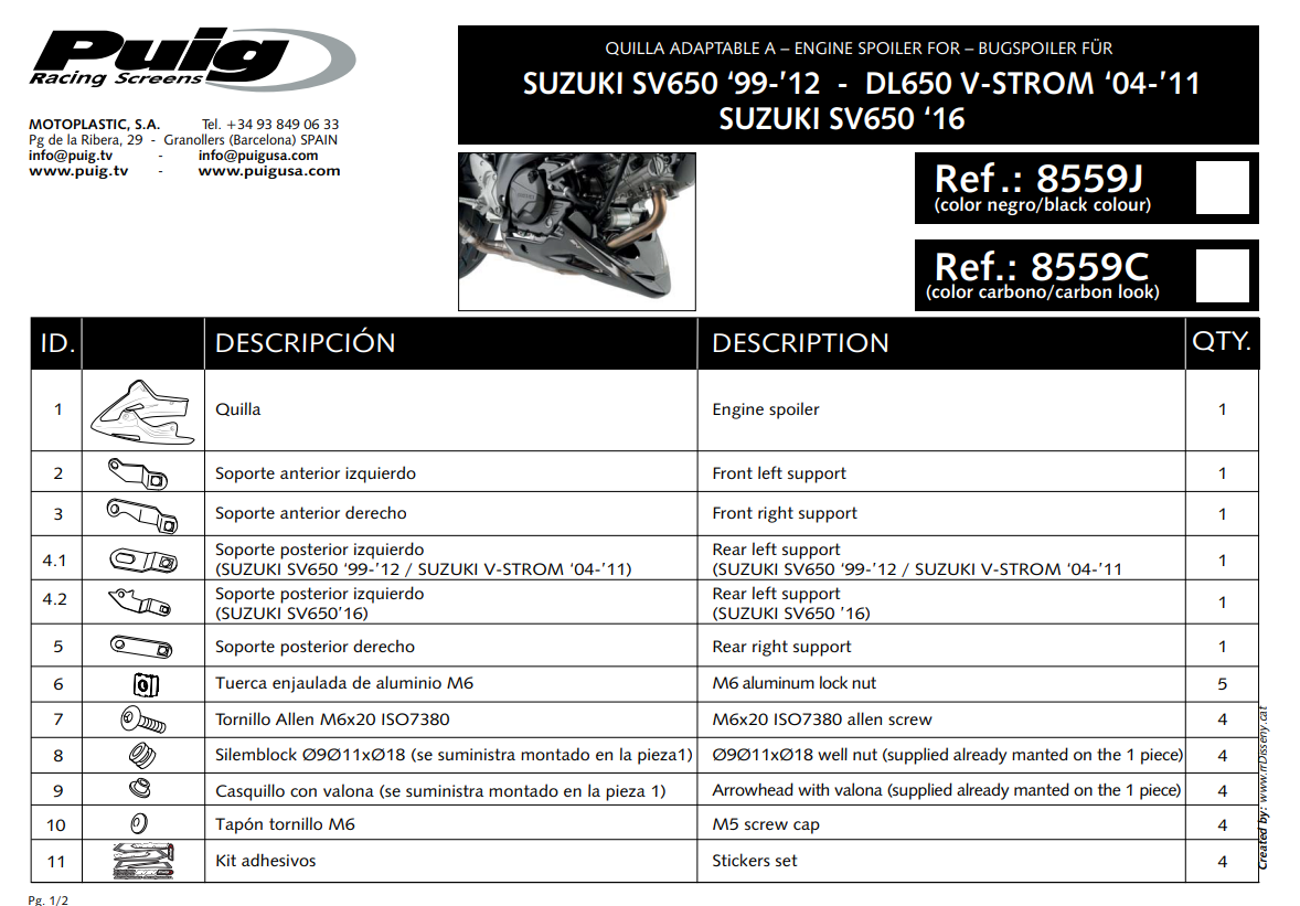 Cupula Spoiler De MRA Suzuki SV650 16