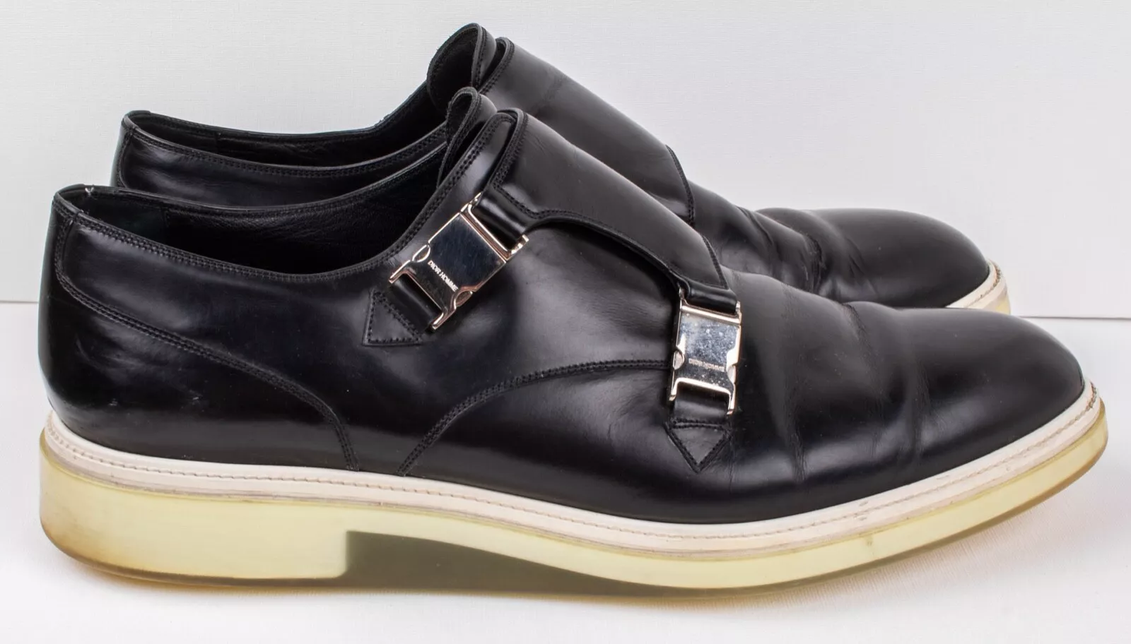 Chaussures homme FW 2013/14 Christian Dior double sangle moine semelle transparente translucide 44