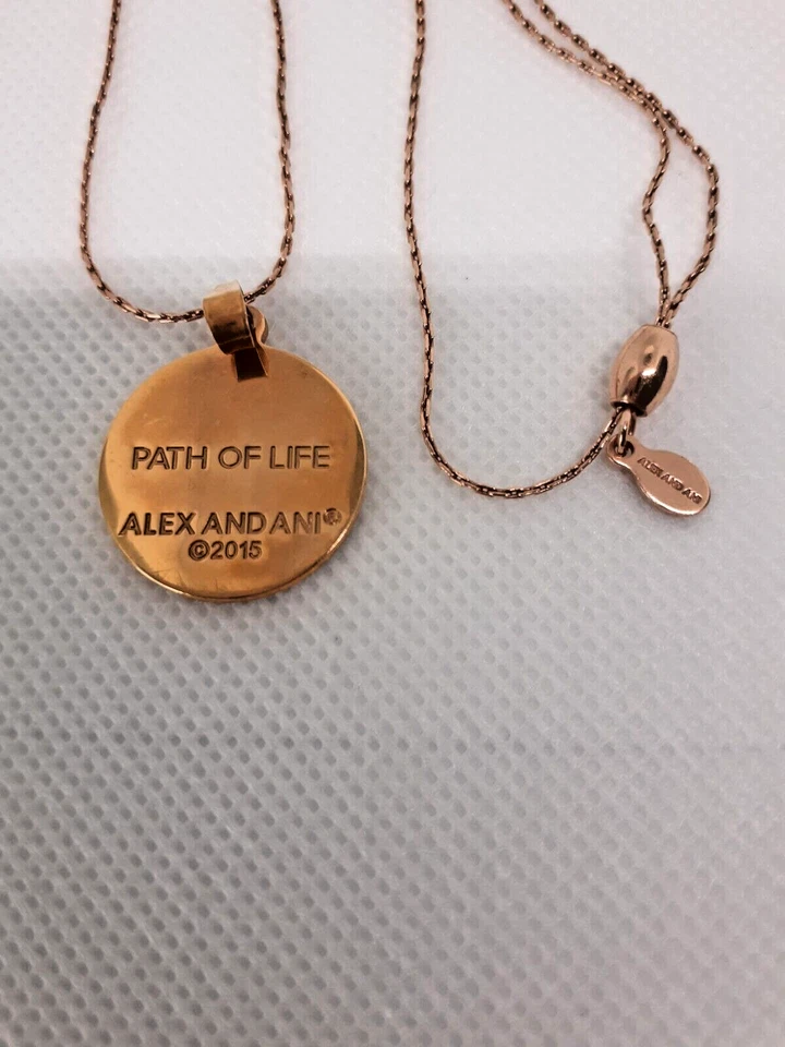 NUEVO SIN ETIQUETAS Alex & Ani Path Of Life Colgante Tirar Cadena Ajustable Bronce 32" Collar Foto 4 de 4