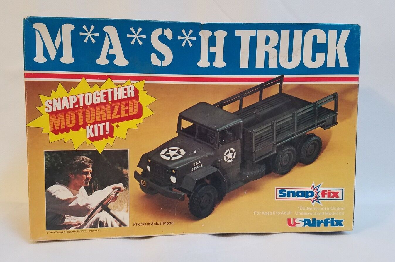 MASH 4077th Truck Snap Together Motorized Kit Airfix - NEW OPEN BOX & BAG