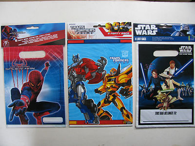 Party Lootbags Lootbags Partys verschiedene Themen Transformers Star Wars Spiderman
