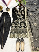 Punjabi Wedding Wear Vichitra Silk Patiala Suit For Ethic Indian Wear Collection