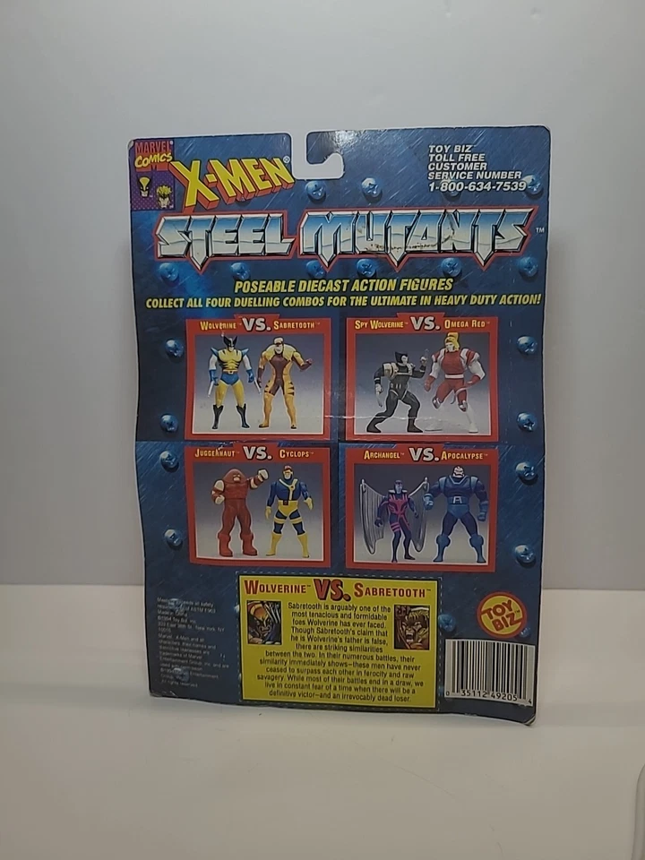 Figuras diecast X-Men Steel Mutants Wolverine vs SABRETOOTH 1994 SIN USAR, EN CAJA Foto 2 de 4