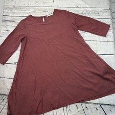 Rokoko by Dazz Women's Burgundy Lyocell A-Line Dress with Pockets Made in USA