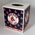 Boston Red Sox Square Tissue Box Cover Wooden 5.5"x5.5"x6.5" USA Made MLB