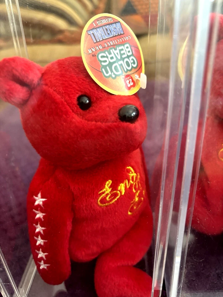 Michael Jordan Beanie Bears Fin de Era 1-13-99 coleccionable con estuches Foto 2 de 4