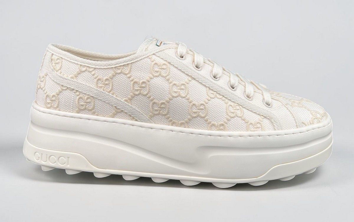 NIB Gucci Tennis 1977 GG Monogram Supreme Embroidery Sneakers EU