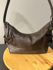 The Sak Pebbled Leather Hobo Purse Shoulder Bag Boho Satchel Brown Classic Great