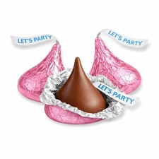 2 LBS Hershey's Kisses Pink Foil Milk Chocolate Candy Bulk Bag Free Shipping US