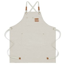 Chef Aprons for Women Men with Large Pockets,Thick Canvas Cross Back Heavy Du...