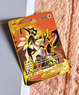Arceus VMAX Gold Thick Metal Pokemon Card Collectible Gift/Display HP 10000