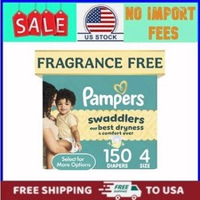 Pampers Swaddlers Unscented Disposable Baby Diapers Size 4 150 ct