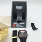 Vtg Timex Q Marathon Digital Analog Watch Men Black Red