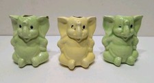   VINTAGE   LOT OF 3 Hobbyist Macrame Elephant Beads Ceramic Boho DIY