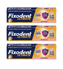 3 X Fixodent Ultimate Denture Adhesive, Flavour Free 40G UK Fast & Free Delivery