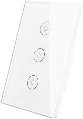 MOES WiFi Smart Wall Touch Light Switch Glass Panel 4.72 x 3 x 1.45 in, White 