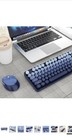 Wireless Ergonomic Keyboard Mouse Combo Blue Round Keycaps USB Receiver QWERTY — photo 10