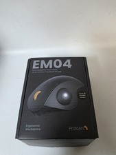 ProtoArc Wireless EM04 PC Ergonomic Bluetooth Trackball Mouse, Silver Ball