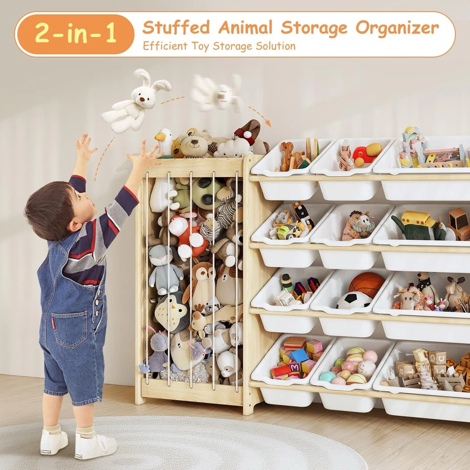 EXPERLAM Kids Toy Storage Organizer, 2-in-1 Stuffed Animal Storage - Image 3 of 4