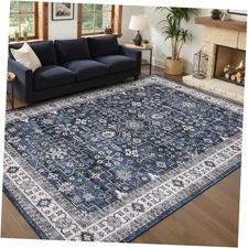  5x7 Area Rug Vintage Tribal Washable Rugs for Living Room Bedroom, Soft Low 