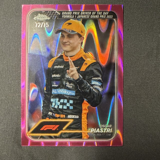 2024 Topps Chrome Formula 1 - Japan GP Oscar Piastri Pink Raywave Refractor /75
