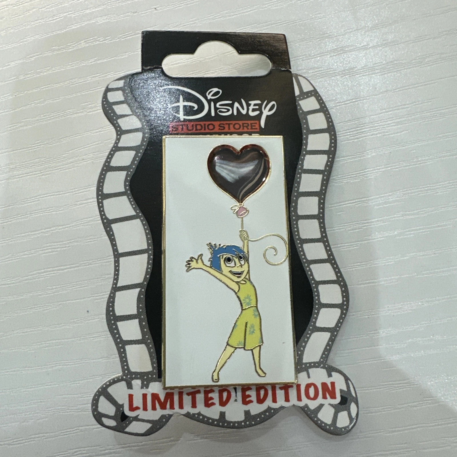 Joy Inside Out Valentine's Day Stained Glass Heart Balloon DSF DSSH LE 400 Pin