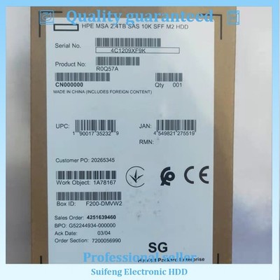 HPE P13247-001 MSA Internal 2.4TB 10K RPM 2.5'' SFF SAS M.2 (R0Q57A) Hard Drive