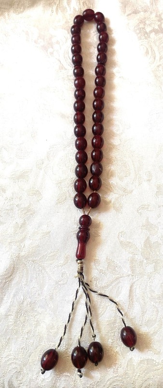 Rare Vintage Faturan Dark Cherry Amber Prayer Beads