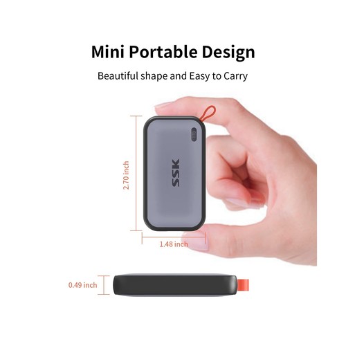 SSK Portable SSD 1TB Externe Solid State Drives, bis zu 1050MB/s USB C SSD Ex... - Bild 5 von 12