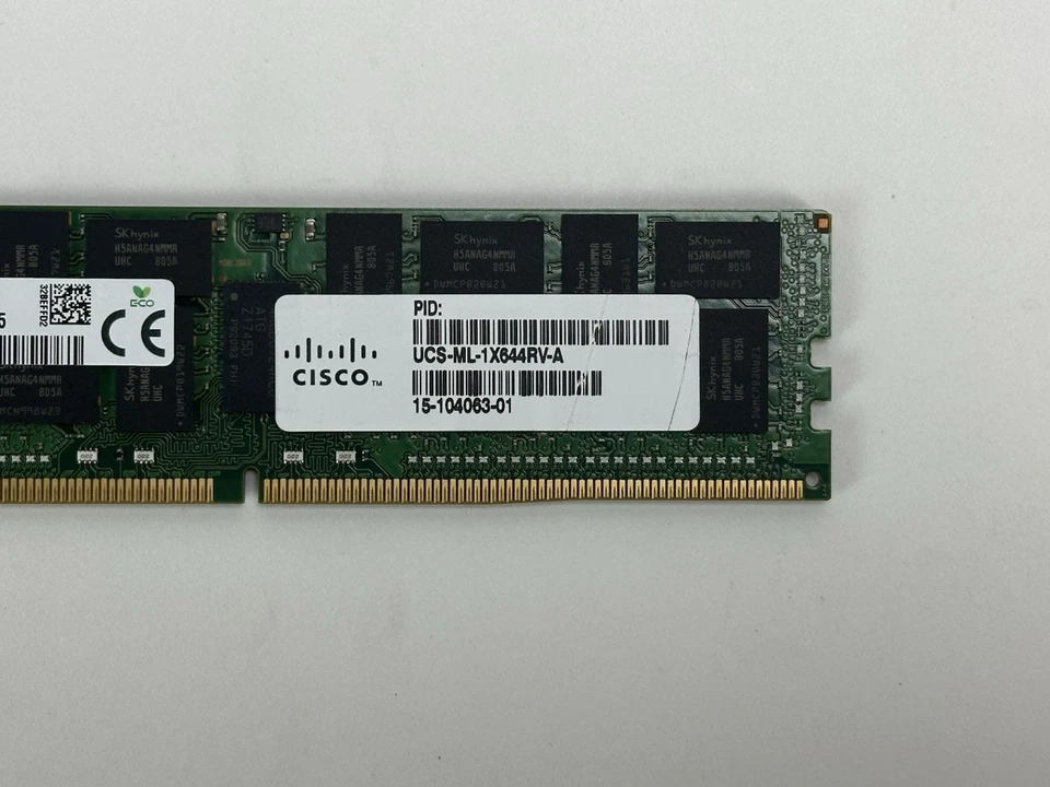Memoria RAM de servidor Cisco 64 GB 4DRx4 PC4-2400T-L LRDIMM ECC DDR4 SK Hynix Foto 2 de 4