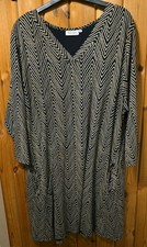 Masai Copenhagen XXL Top Tunic Black Chevron Stretch Pockets 2XL