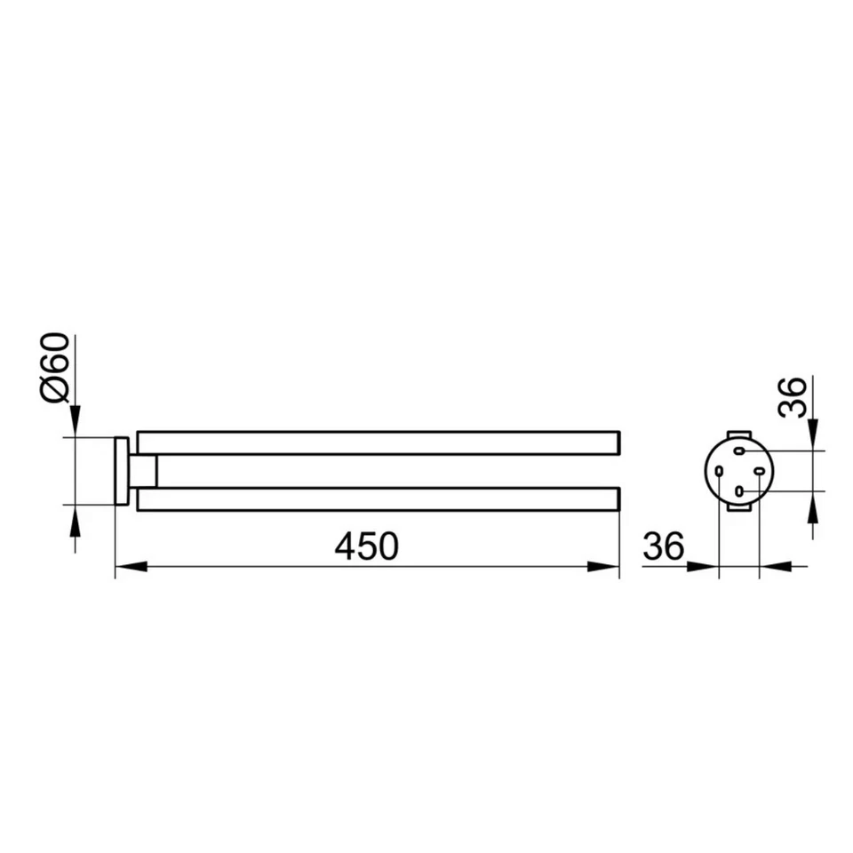 KEUCO Handtuchhalter / Badetuchhalter verchromt, schwenkbar, Edition 90 - Bild 2 von 4