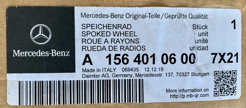 Original Mercedes-Benz AMG 5-Speichen Alufelge 8x19 A1564010600 NEU / UNBENUTZT - Bild 4 von 6