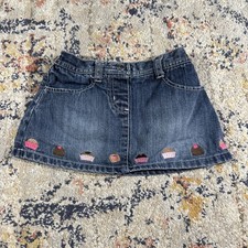 Gymboree Girls Denim Skirt Sz 12-18 Months Jean Vintage Sweeter Than Chocolate