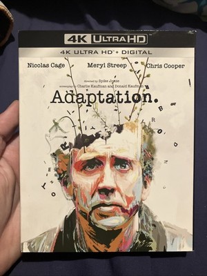 Adaptation Nicolas Cage 4k Ultra HD Blu-Ray Charlie Kaufman + Slipcover NEW