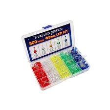 500Pcs 5 Colors 5mm LED Diode Assorted Kit for Electronic Projects