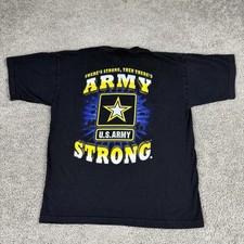 US Army Strong Shirt Mens Large Black Graphic Tee Made In USA Military Logo