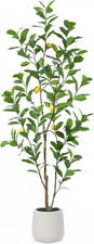 Artificial Lemon Tree 180 Cm Artificial Plants Indoor with White Planter, Decora