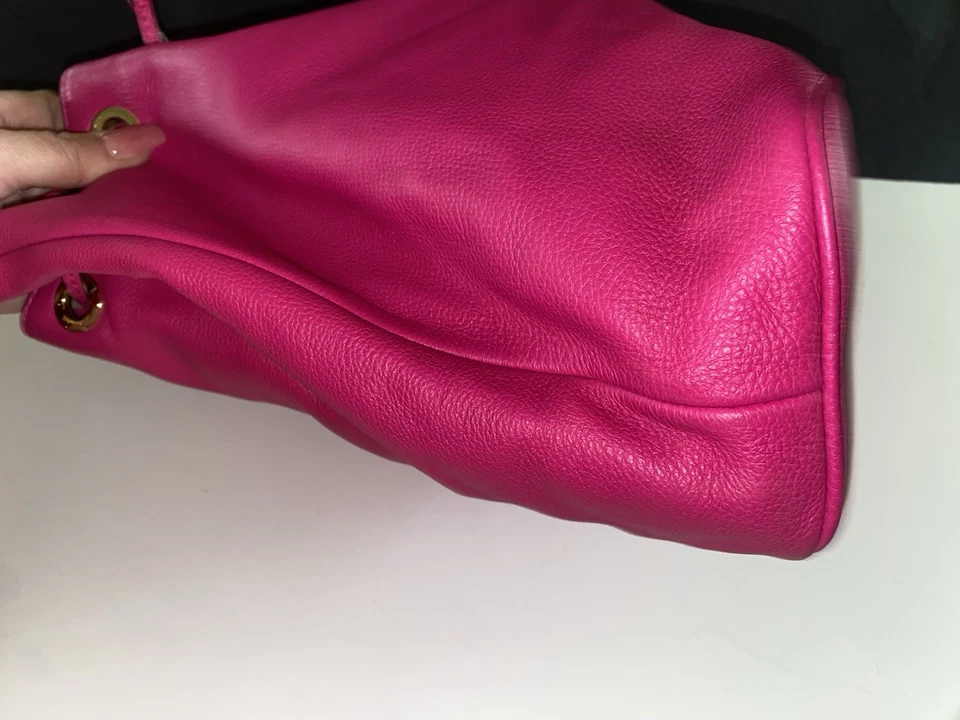 Bolso de Hombro Michael Kors Cuero Rosa Oro Genuino Hardware Diseñador Rosa Caliente Foto 2 de 4