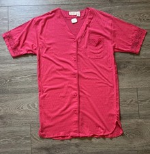 Gold Label Victorias Secret Vintage Pink Cotton Lace Trim Sleep Shirt S/P NWT