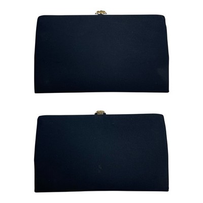 Vintage 50s 60s AFTER FIVE Fabric Clutch Bag Evening Handbag Crystal Jewel Clasp