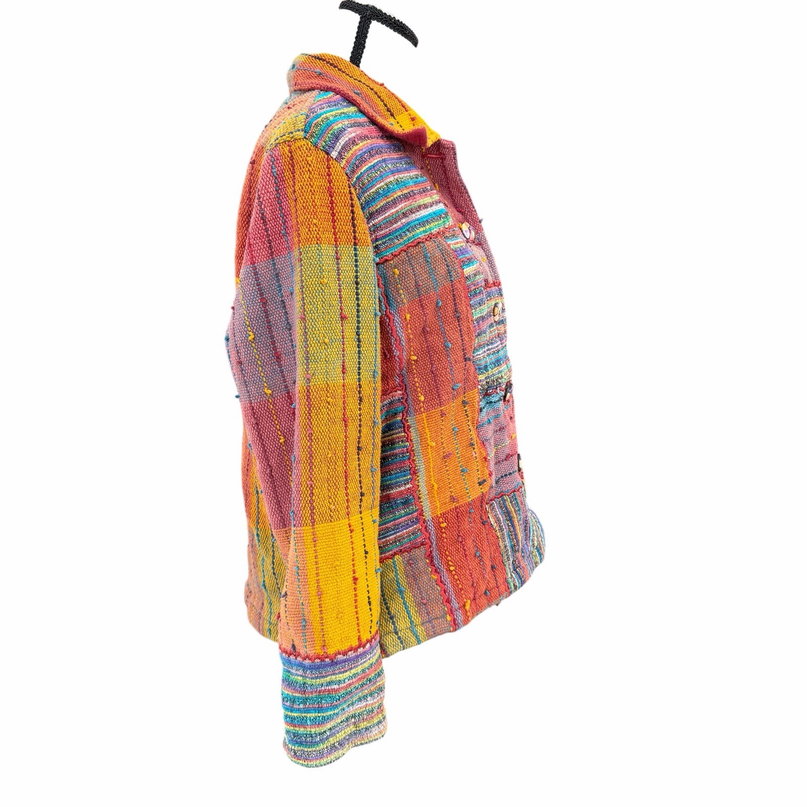 Travel Smith Artsty Patchwork Jacket Boho Artisan… - image 6