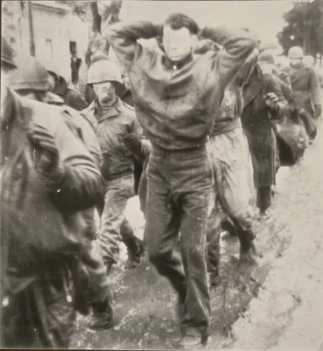 WW2, Battle Of The Bulge American POWs, Faces Censored Original Press Photo 1944