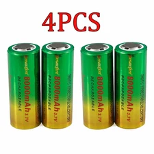 4pcs Skywolfeye 26650 Battery 3.7V Li-ion Rechargeable Batteries Cell For Torch